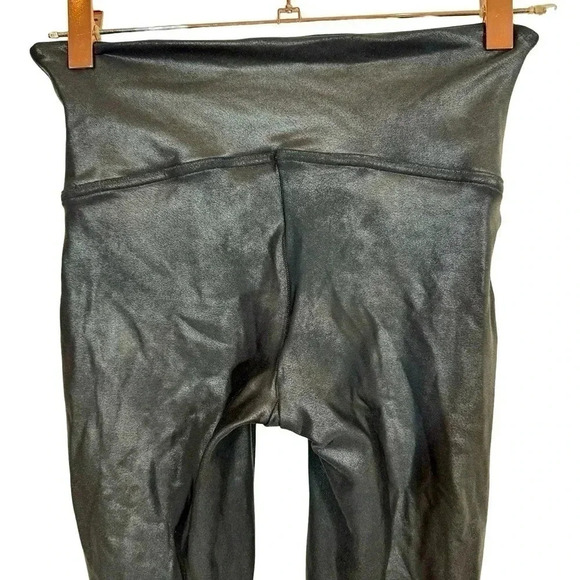 Spanx Faux Leather Pull On High Waisted Black Leggings 2437 - Picture 6 of 14
